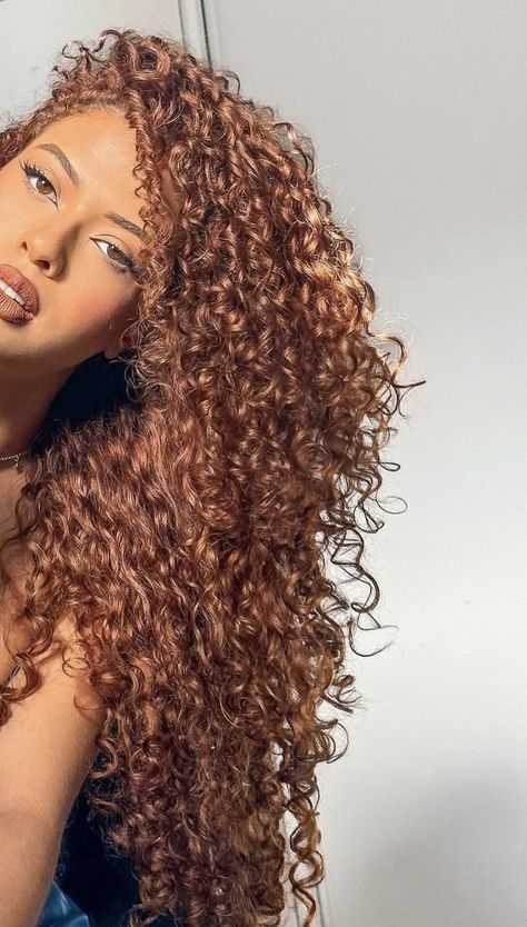 Copper Hair On Black Women Curly, Copper Natural Curly Hair, Auburn Hair Color Curly, Burgundy Highlights On Dark Hair Curly, Maple Brown Hair Curly, Chestnut Brown Hair Curly, Copper Chestnut Hair, Curly Caramel Hair, Red And Blonde Curly Hair