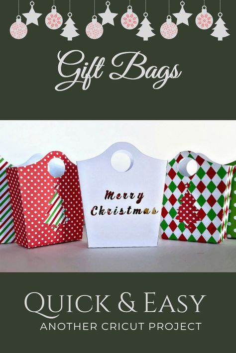 Cricut Project - Quick Small Gift Bags | Pattern Paradise Gift Bag Svg Free, Paper Gift Bag Template, Cricut Gift Bags Template, Cricut Gift Bags, Cricut Gift Boxes, Cricut Holiday Projects, Gift Bag Decorating Ideas, Cricut Noel, Cricut Boxes