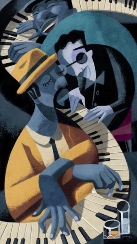 Jazz Noir Aesthetic, Jazz Art Abstract, Jazz Wallpaper Iphone, Jazz Art Vintage, Jazz Wallpaper, Jazz Illustration, Piano Artwork, Piano Illustration, Jazz Artwork