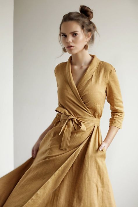 Linen wrap dress