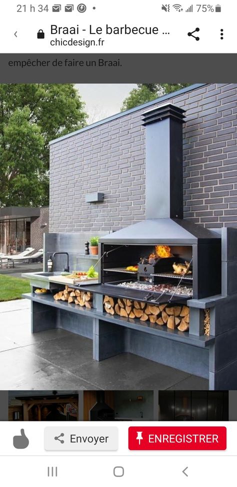 Barbiquiu Ideas, Garden Bbq, Environmental Design, Steel Wall, Apartment Interior Design, Apartment Interior, Gas Grill, Fire Pit, Outdoor Living