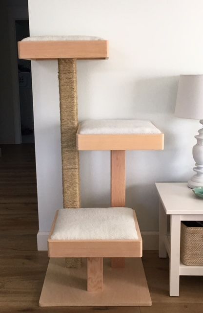 Cat Stands Diy, Diy Corner Cat Tower, How To Build A Cat Tower, Diy Cat Stand, Diy Wooden Cat Tree, Building A Cat Tree, Cat Towers Diy Homemade Easy, Home Made Cat Tower, Build A Cat Tree