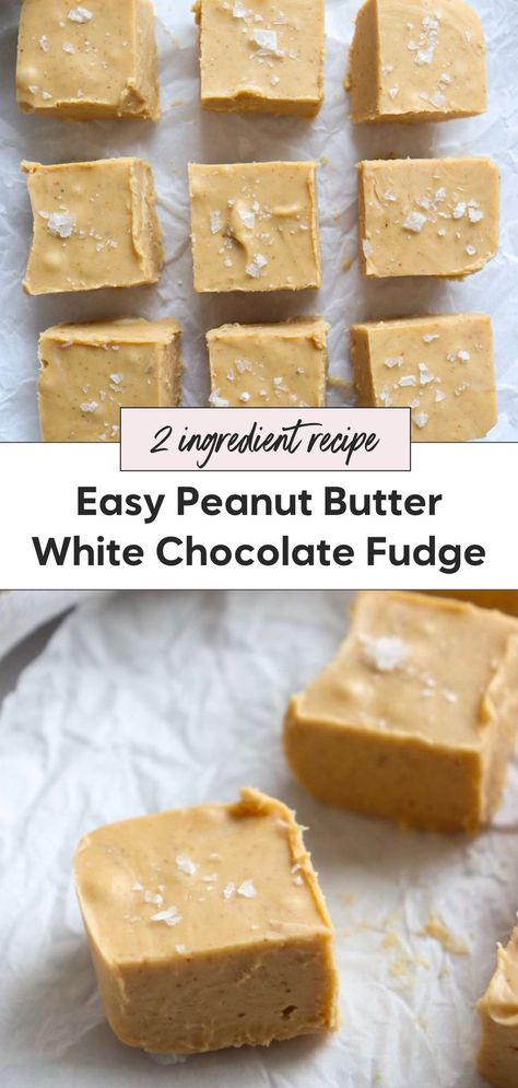 This easy recipe for peanut butter fudge is the best. Made with white chocolate chips and creamy peanut butter, this white chocolate peanut butter fudge needs no frosting. It's perfect for anyone who loves homemade sweets and is simple to prepare. Easiest Fudge Recipe, Peanut Butter And White Chocolate, Easy Peanut Butter Fudge, White Chocolate Peanut Butter, Peanut Butter White Chocolate, Peanut Butter Protein Bars, 2 Ingredient Recipes, Peanut Butter Fudge Easy, White Chocolate Recipes