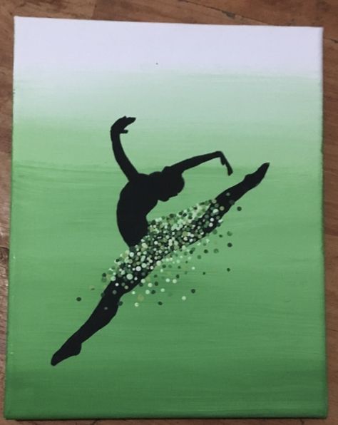 Dancer Painting Ideas, Dancer Painting Easy, Dance Paintings Easy, Dance Silhouette, Ballerina Painting, Dancer Painting, Simple Dance, Dance Paintings, Silhouette Painting