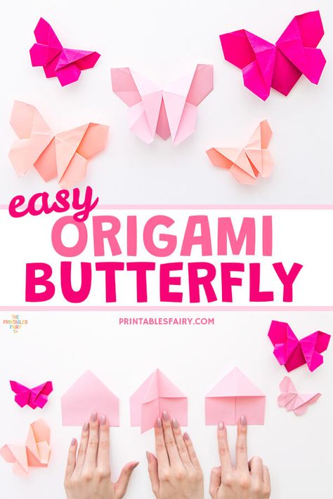 How To Make An Easy Origami Butterfly - The Printables Fairy Origami How To Make Step By Step, Crafts With Printer Paper, How To Make Easy Origami, One Paper Origami, Easy Paper Butterfly Craft, Folded Paper Crafts, Cute And Easy Origami, Easy Orgamini For Kids, Beginner Origami Step By Step