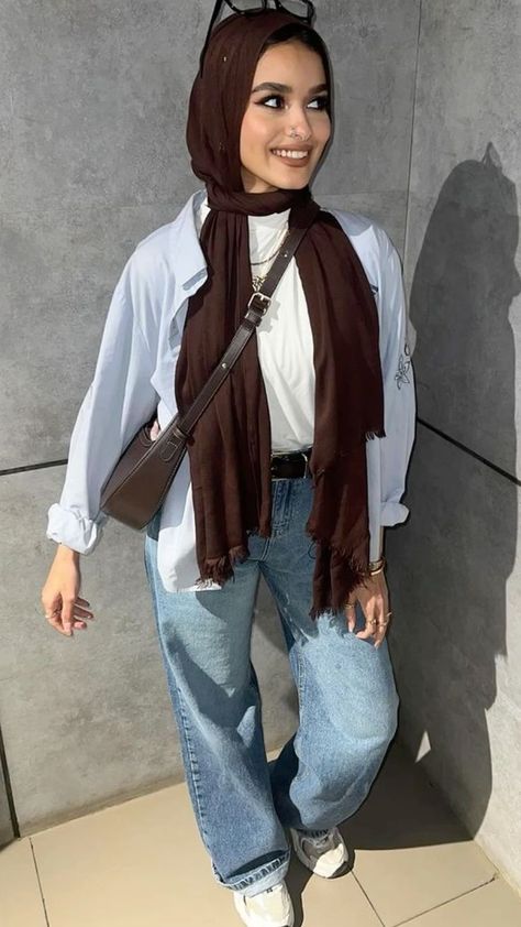 Hijab Style Summer, Hijabi Fashion Summer, Hijab Outfit Summer, Hijab Trend, Stylish Outfits Casual, Hijab Fashion Summer, Modest Casual Outfits, Muslimah Outfit, Stile Hijab