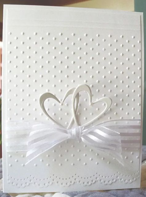 Wedding Cards To Make, Cards Anniversary, Wedding Shower Cards, White Cards, Wedding Cards Handmade, Bridal Shower Cards, Embossed Cards, Wedding Anniversary Cards, Card Wedding