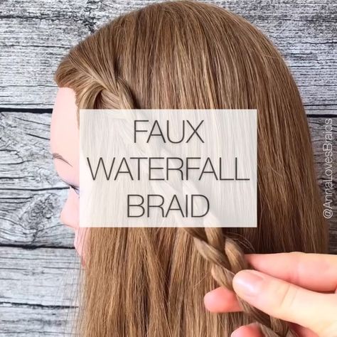 Faux Waterfall, Faux Braids, Waterfall Braid Hairstyle, Beautiful Buns, Natural Looking Wigs, Latest Hair Trends, Waterfall Braid, Braid Tutorial, Penteado Cabelo Curto