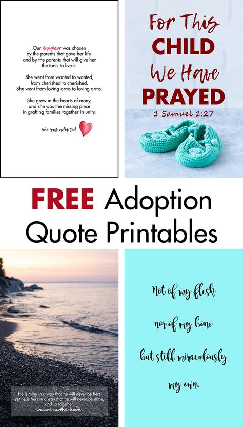 FREE adoption quote printables! A wealth of classic adoption quotes, as beautiful 4x6, 5x7, and 8x10 printables. Wonderful gift idea for adoptive families! #adoption #adoptionquotes #freeprintables | https://www.roseclearfield.com National Adoption Day Quotes, Adoption Sign Ideas, Adoption Quotes Gotcha Day, Adoption Quotes Inspirational, Gotcha Day Quotes, Adoption Sayings, Home Study Adoption, Adoption Poems, National Adoption Day