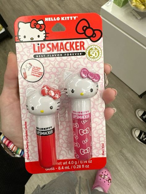 Hello Kitty Lip Smacker, Sanrio Products, Hello Kitty Book, Hello Kitty Gifts, Cute Stationary School Supplies, Walpaper Hello Kitty, Flavored Lip Gloss, Lip Smackers, Kawaii Core