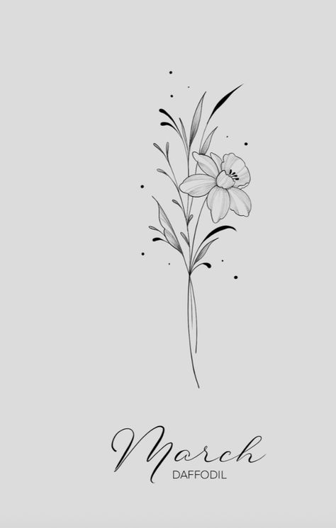 Flower Pisces Tattoo, Fine Line March Flower Tattoo, Tattoos For Moms Of 3, Flowers And Water Tattoo, March And December Birth Flower Tattoo Together, Shoulder Flower Tattoo Designs, Daffodil And Sweet Pea Tattoo, Pisces Flower Tattoo Birth Month, Daffodil Tattoo Small Simple