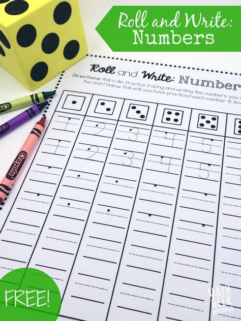 Handwriting Tips, Fun Handwriting, Roll And Write, Number Practice, Number Writing, Number Identification, Math Centers Kindergarten, Numbers Kindergarten, Math Intervention