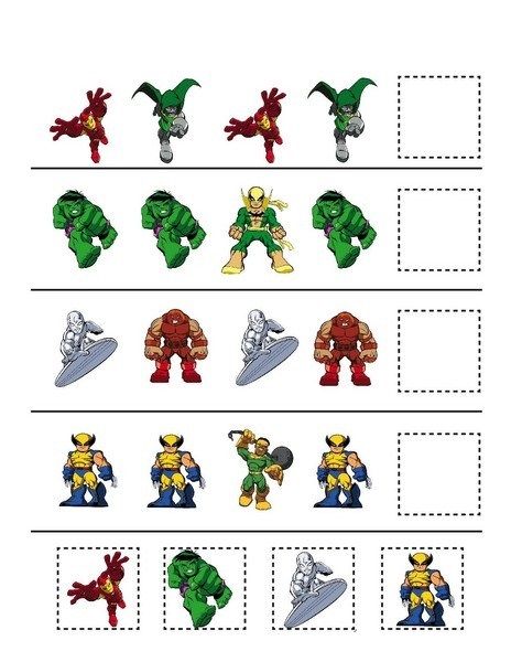 superheroes worksheets pattern | funnycrafts Superhero Math Activities, Superhero Theme Preschool, Superhero Kindergarten, Superhero Preschool, Superhero Math, Super Hero Activities, Super Hero Day, Funny Crafts, Daycare Themes