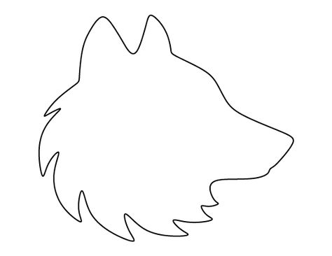 Wolf head pattern. Use the printable outline for crafts, creating stencils, scrapbooking, and more. Free PDF template to download and print at http://patternuniverse.com/download/wolf-head-pattern/ Wolf Head Outline, Native American Patterns Templates, Wolf Outline, Head Template, Printable Outline, Coloring Crafts, Face Template, Wolf Face, Quilting Stencils