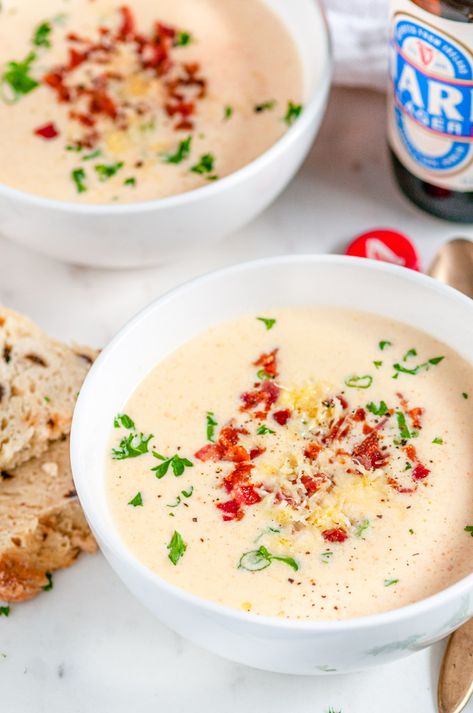 Irish Cheddar Soup, Irish Soup Recipes, Irish Beer Cheese Soup, Irish Soup, Beer Soup, Irish Cheddar, Beer Cheese Soups, Irish Beer, Cheddar Soup