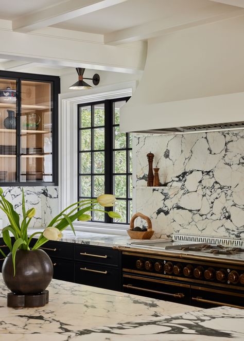 Scarsdale Tudor – Monica Fried White And Black Kitchen, Tudor Kitchen, Moody Kitchen, Old World Kitchens, Paris Kitchen, Grey Kitchen Designs, Modern Coastal Decor, Futuristic Furniture, Mid Century Modern Kitchen