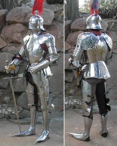 Armour, Full, German, circa 1480 by Jeff Hedgecock Gothic Suit, Halloween Costume Suit, Costume Armour, Ancient Armor, Larp Armor, Medieval Gothic, Historical Armor, Knight In Shining Armor, Men In Black