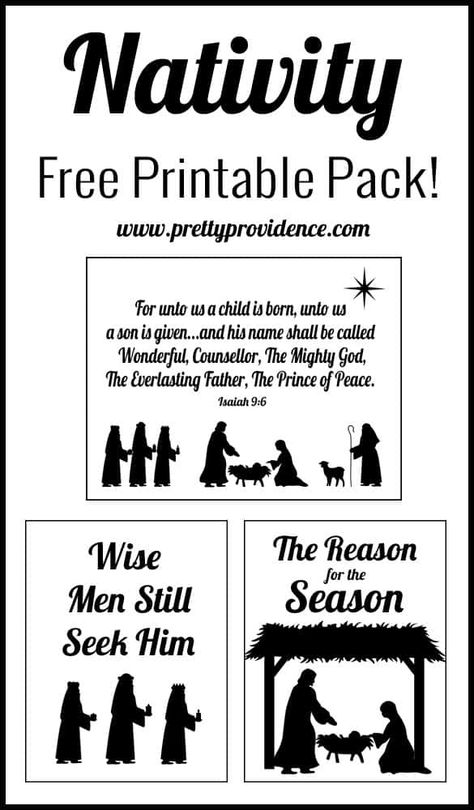 Nativity Themed Free Printables Nativity Printables, The True Meaning Of Christmas, Ward Christmas Party, Nativity Silhouette, Outdoor Nativity, Christ Centered Christmas, Nativity Sets, Frugal Lifestyle, Easy Christmas Decorations