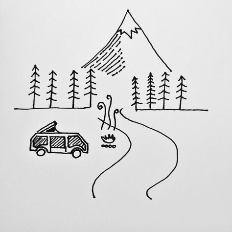 Camping vibes #camping #sketch #pen #simple #traveling Camp Sketch, Camping Sketch, Trip Drawing, Camping Uk, Camping Vibes, Sketch Pen, Cat Images, Adventure Art, Water Colors