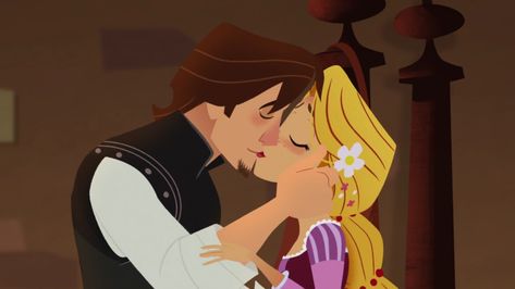 Rapunzel And Eugene Kiss, Eugene And Rapunzel, Disney Kiss, Tangled Stuff, Disney Romance, Frozen And Tangled, Rapunzel And Flynn, Tangled Adventure, Rapunzel And Eugene