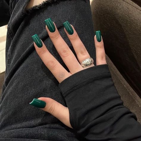 Emerald Nails, Green Acrylic Nails, Grunge Nails, Green Nail, Work Nails, Her Nails, Nails 2023, Square Acrylic Nails, Fire Nails