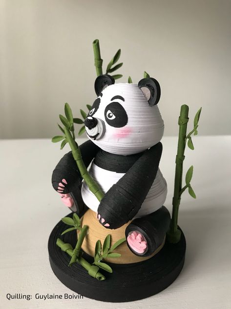 Panda Quilling, Quilling Images, Panda Craft, Quilling Dolls, Diy Quilling Crafts, Panda Decorations, Quilling Projects, Paper Quilling Earrings, Quilling Animals