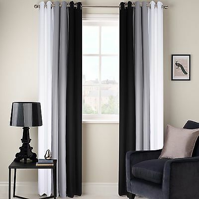 160GSM EYELET CURTAINS. ON ALL CURTAINS, TIE BACKS & CUSHIONS! ONLY AVAILABLE AT TREND CURTAINS. These stylish curtains will add a simple yet unique and elegant touch to any room. All curtains have a 1" hem at the top/bottom & on the vertical sides to give a. Black Curtains Living Room, Grey Curtains Living Room, White Curtains Living Room, White Curtains Bedroom, Plain Curtains, Eyelet Curtains, Stylish Curtains, Living Room Lounge, Grey Curtains