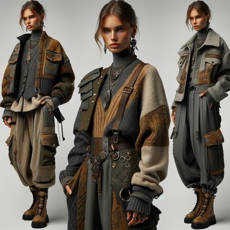 Viking Clothes Aesthetic, Modern Explorer Outfit, Alternative Fantasy Clothing, Explorer Outfit Women, Viking Fashion Modern Women, Modern Fantasy Clothing Casual, Adventurer Outfit Aesthetic, Solar Punk Aesthetic Outfits, Modern Viking Outfit