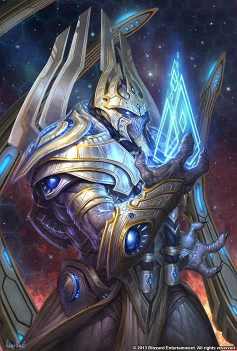 Inspireert mij door verschillende kleuren tinten die er gebruikt zijn en de atmosfeer op de achtergrond. Protoss Starcraft Art, Starcraft Art, Sci Fi Alien, Star Craft, Starcraft 2, Heroes Of The Storm, Stars Craft, 다크 판타지, E Sports