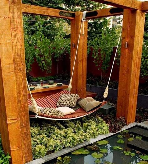 35 DIY Ideas How To Make Your Backyard Wonderful This Summer Backyard Hammock, Budget Backyard, Dream Backyard, Backyard Oasis, Diy Backyard, Outdoor Design, Dream Garden, Small Backyard, Backyard Patio