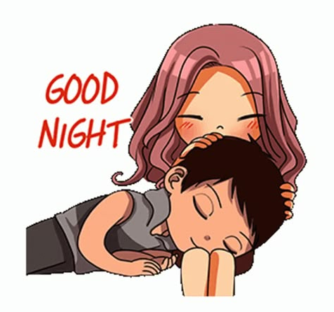 Couple Goodnight Sticker - Couple Goodnight Head Rub - Discover & Share GIFs Good Night Couple, Calin Gif, Love You Cute, Love Cartoon Couple, I Love You Gif, Good Night Love Images, Cartoon Couple, Cute Good Night, Slaap Lekker