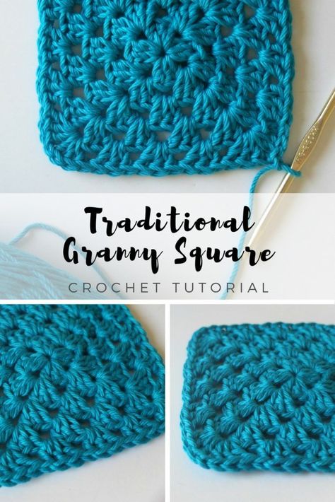 traditional granny square Crochet Granny Square Beginner, Traditional Granny Square, Practical Crochet, Granny Square Pattern Free, Motifs Granny Square, Crochet Granny Square Tutorial, Squares Design, Sunburst Granny Square, Granny Square Tutorial