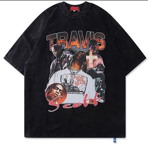 Travis Scot, Hipster Tshirts, Tee Shirt Fashion, Fire Designs, Garment Pattern, Man Black, 90s Mens, Streetwear Men, Rap Tee