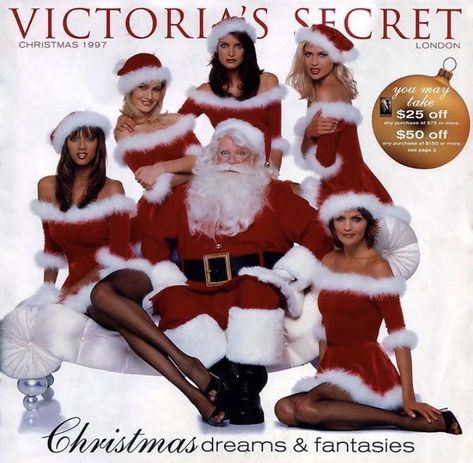 Victoria Secret Christmas, Victoria Secret Catalog, Stephanie Seymour, Pink Xmas, Vs Models, Helena Christensen, Vs Angels, London Christmas, Snow Angels