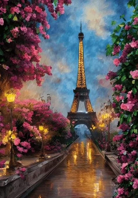 Paris Sunset Painting, Painting Ideas Paris, Eiffel Tower Painting Acrylic, Paris Painting Acrylic, Efile Tower, Eiffel Tower Drawing, France Painting, Paris Sunset, Eiffel Tower Painting