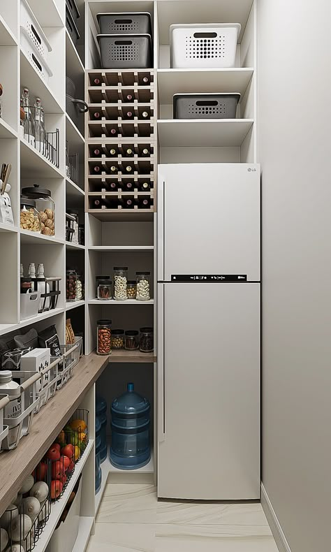 Kitchen Arrangement Ideas, Pantry Closet Design, Kitchen Shelves Organization, Pantry Layout, Pantry Room, Pantry Remodel, Kitchen Interior Design Decor, Kitchen Organization Pantry, Kitchen Pantry Design