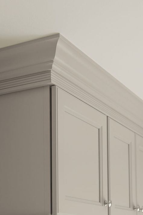 Aristokraft has several cabinet mouldings in PureStyle Antique, Glacier Gray and White finishes that are beautiful and durable, but won't break the bank. Kitchen Island Molding, Aristokraft Cabinets, Kitchen Cabinet Crown Molding, Built In China Cabinet, Mudroom Remodel, Cabinet Molding, Mobile Home Decorating, Dining Room Remodel, Two Tone Kitchen