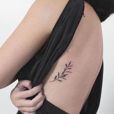 Cute Rib Tattoos, Tattoo Back Women, Rosemary Tattoo, Olive Tree Tattoos, Olive Tattoo, Small Rib Tattoos, Tattoo Printer, Olive Branch Tattoo, Rib Tattoos For Women