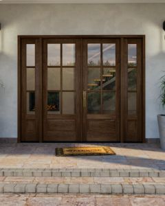 Double Entry Door, Colonial Door, Double Front Entry Doors, Entry Door With Sidelights, Double Door Entryway, French Front Doors, Double Door Entrance, Wood French Doors, Double Doors Exterior