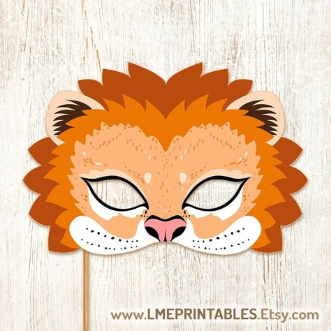 Lion Mask Printable Animal Masks Halloween Costume Safari Funny Party PDF Adults Kids Feline Birthday Masquerade Lion King Jungle Childrens - Etsy Animals Mask, Printable Animal Masks, Mask Printable, Masks Halloween, Animal Halloween Costumes, Lion King Birthday, Printable Masks, Lion Mask, Lion Costume