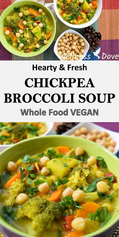 Vegan Stews, Broccoli Chickpea, Joel Fuhrman, Stews Recipes, Vegetable Soup Healthy, Whole Foods Vegan, Plant Based Soups, Vegan Stew, Chickpea Soup