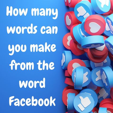 How many words can you make from the word Facebook? 🤔 Facebook Group Games, Interactive Post, Facebook Ideas, Facebook Engagement Posts, Facebook Engagement, Engagement Posts, Interactive Game, Group Games, Word Games