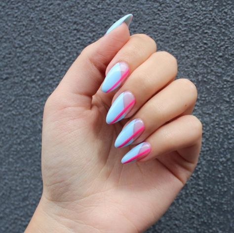 Crisp lines meet a daring reveal in our Palm Springs mani. Palm Springs Nails, Paintbox Nails, Wedding Nail Polish, Pastel Nail Art, Summer Nails Beach, Retro Nails, Stiletto Nail Art, Bright Summer Nails, Stiletto Nails Designs