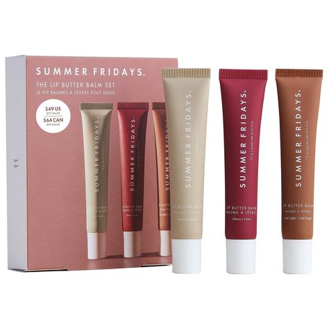 Sephora Gift Sets, Summer Fridays Lip, Lip Butter Balm, Sephora Skin Care, Vegan Lip Balm, Lip Balm Set, Smink Inspiration, Sephora Beauty, Lip Butter