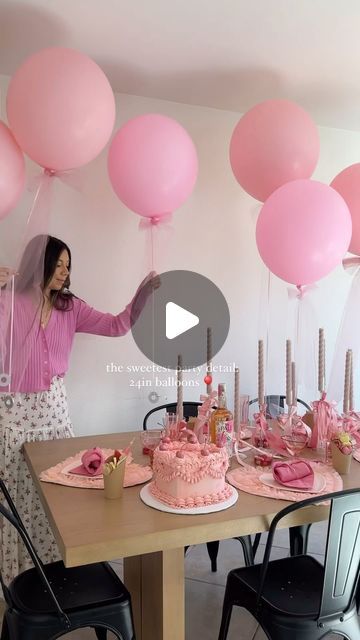 6.9M views · 528K likes | Deborah Trette on Instagram: "please don’t light candles 🕯️ mine are decor only! Use flameless for light! 

i love a cute and easy party hack and opting for large 24-36in balloons for decor is one of my favorite ways to create a big look for less! 🎈 I tied tulle ribbon bows and they just look so pretty! perfect for your next galentine’s party with the girls!

I get helium at my local grocery store — be sure to ask how much per as it could vary! 🫶🏻

cake: @sugarblossombakeshop 

save and share with your favorite party gal!🎀
Links under @shop.ltk 

#diy #diypartydecor #diypartyideas #bowtrend #diybows #pinkparty #partytheme #galentine #galentinesday #hostingideas #dinnerparty #partyforkids" Tulle Balloons, Tulle Decorations, Tulle Ribbon, Local Grocery Store, Girl Birthday Decorations, Large Balloons, Easy Parties, Party Hacks, Light Candles