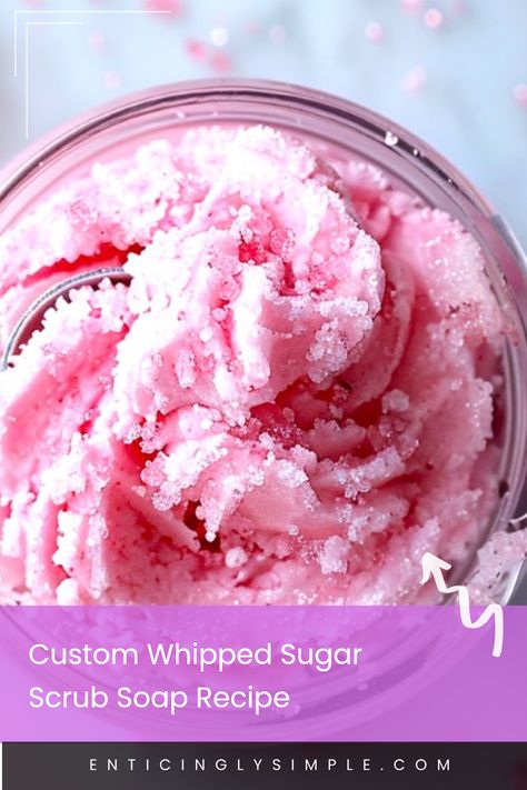 Discover how to create a delightful whipped sugar scrub soap from the comfort of your home with this easy-to-follow beginner-friendly recipe. Explore customization options for scents and colors, making it simple to reflect your unique style. This luxurious DIY sugar scrub not only cleanses but also leaves your skin feeling soft and refreshed. Perfect for personal use or as heartfelt gifts for friends and family. Embrace the art of handmade beauty with this straightforward guide to skincare joy. Diy Foaming Body Scrub Recipe, Emulsified Sugar Scrub Recipe, Whipped Sugar Scrub Recipe, Whipped Soap Diy, Witch Jokes, Scrub Recipe Diy, Whipped Sugar Scrub, Recipe For Beginners, Foaming Sugar Scrub