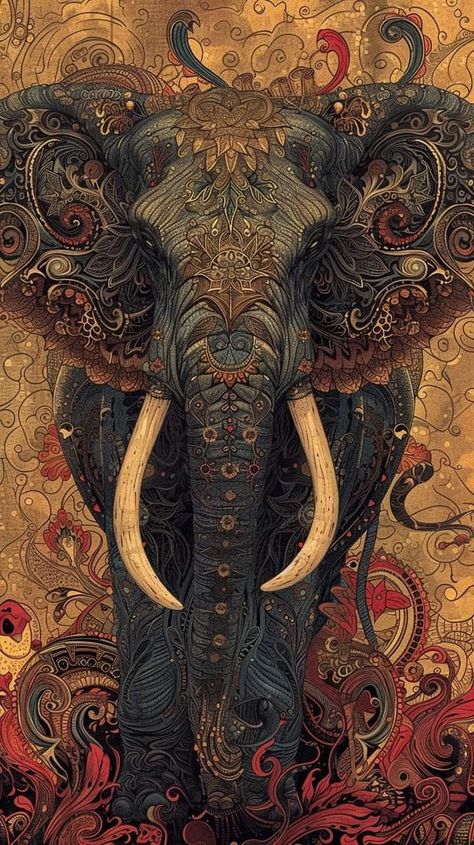 Abstract Elephant Art, Elephant Wallpaper Iphone, Elephant Mural, Aztec Elephant, Elephant Spirit Animal, Embroidery Map, Majestic Elephant, Instagram Black Theme, Elephant Artwork