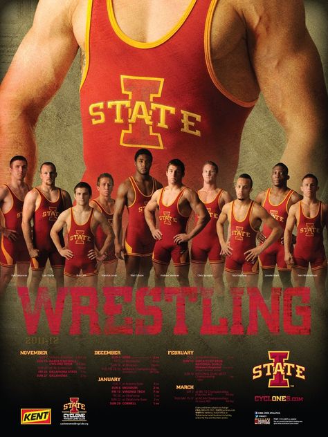 2012 Iowa State Wrestling Poster Wrestling Photoshoot, Wrestling High School, Wrestling Poses, Wrestling Photography, Iowa Wrestling, Wrestling Senior Pictures, Athletic Posters, Sport Ads, Wrestling Rules