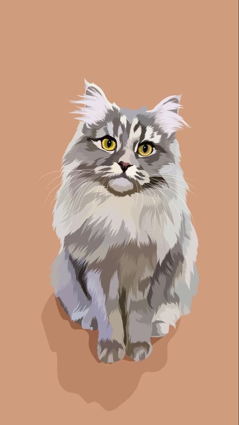 Cat Design Art, Draw Cat, Bunny Illustration, Illustration Dog, Siberian Cat, Learning Graphic Design, Dog Illustration, Cat Portraits, Portrait Illustration