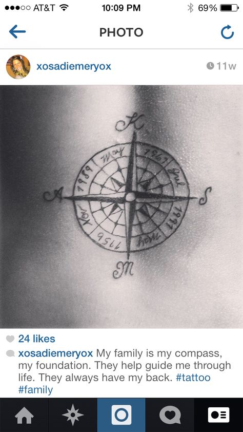 Compass tattoo with family members birth month, year, and initial. Compass Tattoo Siblings, Compass Tattoo With Initials, Family Compass Tattoo, Sextant Tattoo, Nautical Tattoos, Compass Tattoo Design, Tattoos Inspiration, Anchor Tattoos, Sibling Tattoos